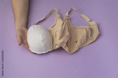 Breast prosthesis before inserting it into the special bra. Breast ...