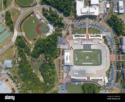 Aerial view of Jerry Richardson Stadium at the University of North ...