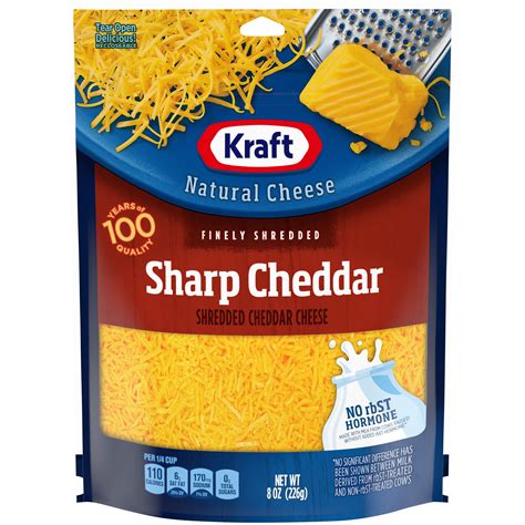 Kraft Sharp Cheddar Finely Shredded Cheese, 8 oz Bag - Walmart.com - Walmart.com