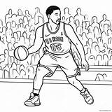 Klay Thompson Action Shot Coloring Page 44833 35453 sketch template