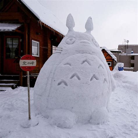 Creative Snow Sculptures Appear In Streets Of Japan After A Heavy ...