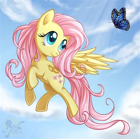 Fluttershy vuela con una mariposa | My little pony fotos, Personajes de ...