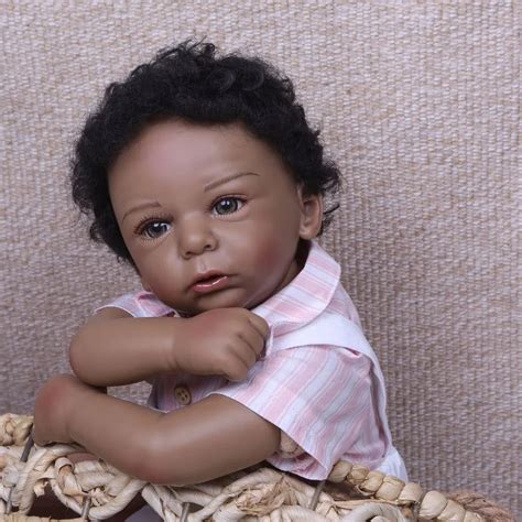 bebes reborn black dolls boys 20"50cm NPK silicone reborn baby dolls ...