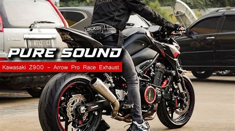 PURE SOUND KAWASAKI Z900 WITH ARROW PRO RACE EXHAUST - YouTube