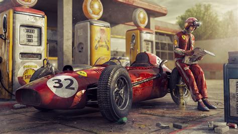 Wallpaper Ferrari F1 racing car, retro, driver 3840x2160 UHD 4K Picture, Image