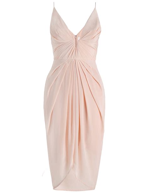 Lyst - Zimmermann Silk V Tuck Dress in Pink