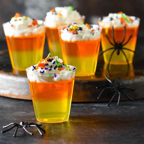 Candy Corn Shot (Jello Shot Recipe Halloween) - Foxes Love Lemons