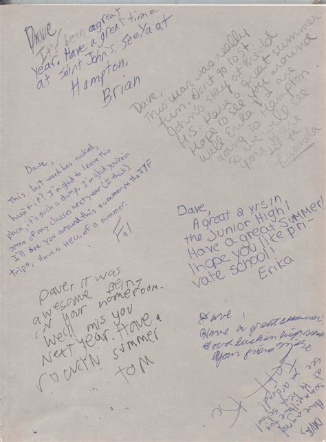 My Life Scanned: 8th Grade Yearbook Signings (June, 1988)