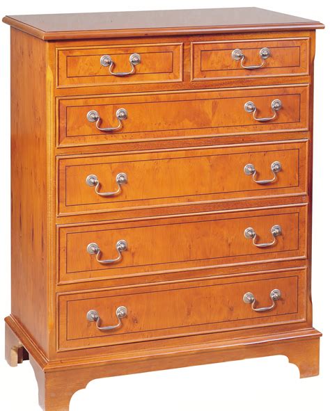 6 Drawer Inlaid Chest - Chests Of Drawers