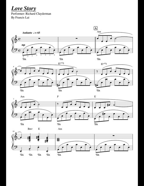 Love Story -Richard Clayderman- sheet music for Piano download free in ...