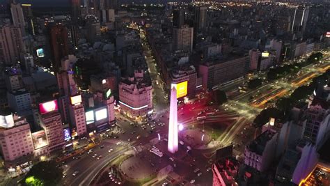 obelisco de buenos aires obelisk twilight Stock Footage Video (100% ...