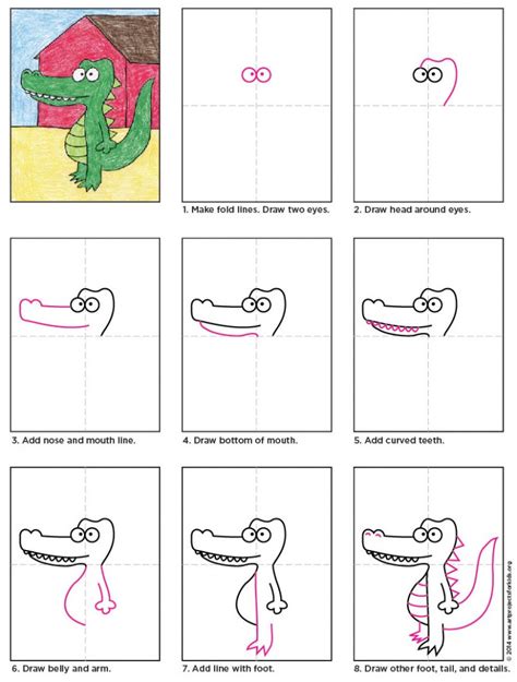 How To Draw A Alligator Step By Step