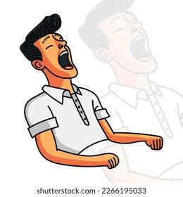 Illustration Man Yawning Stock Vector (Royalty Free) 2266195033 ...