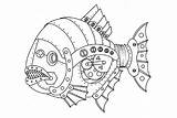 Piranha Coloring Pages Fish Aquarium Color Animals Kids Drawing  sketch template