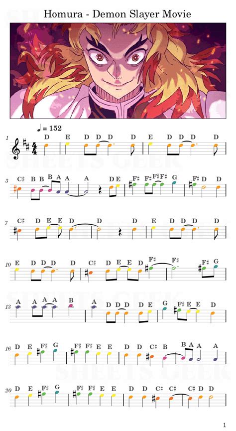 Homura - Demon Slayer Movie | Easy Sheet Music