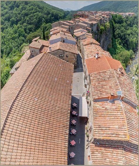 Castellfollit de la Roca Spanish Village on a cliff edge Catalonia