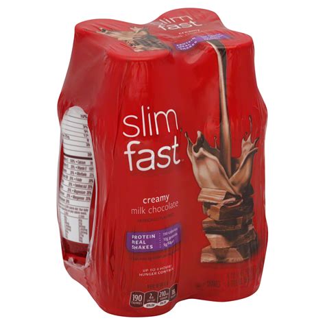 Slim-Fast 3-2-1 Plan Shakes, Creamy Milk Chocolat, 4 - 10 fl oz