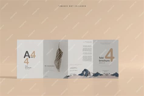 Premium PSD | A4 size four fold brochure mockup