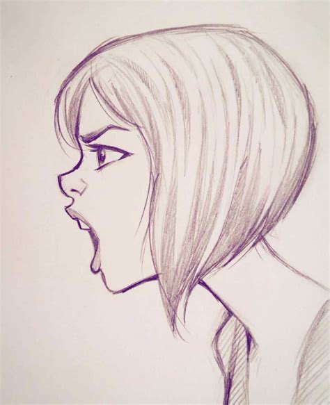 Female face side view Drawing Reference and Sketches for Artists