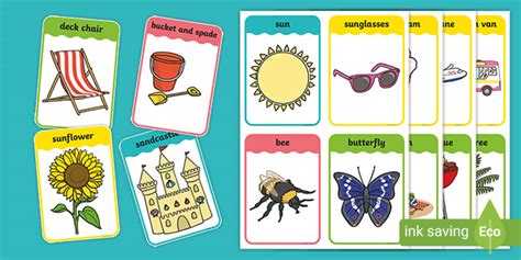 Summer Flashcards: EYFS - Summertime and holiday activities