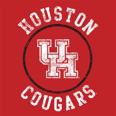 University of Houston Cougars Distressed Circle Logo Heavy Cotton Long ...