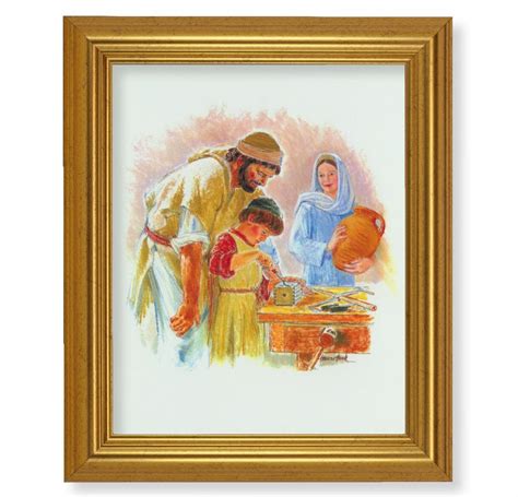 Jesus the Carpenter Gold Framed Art - Buy Religious Catholic Store