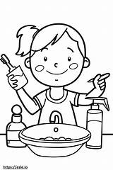 Kindergarten personal hygiene coloring Sheet sketch template