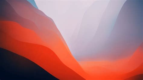 macOS Monterey Wallpaper 4K, Stock, Orange, Light, Layers, 5K