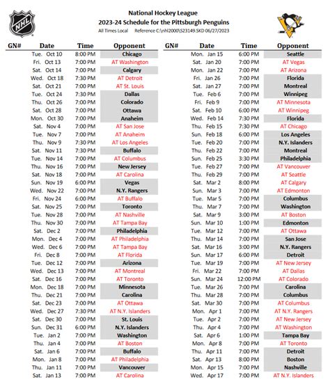 Pittsburgh Penguins Schedule 2024 Printable - Anna Maisey