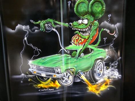 Rat Chevelle | Rat fink, Ed roth art, Cartoon car drawing