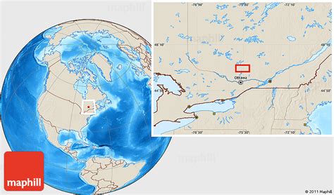 Shaded Relief Location Map of Mont-Laurier