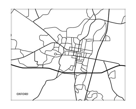 Oxford Mississippi Map Print Wall Art / Ole Miss University Art College Map / 8x10 / Custom ...