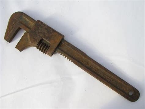 old antique monkey wrench lot, vintage pipe wrenches or railroad tools