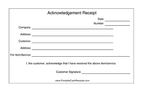 Acknowledgement Receipt of Payment - Claire Fisher