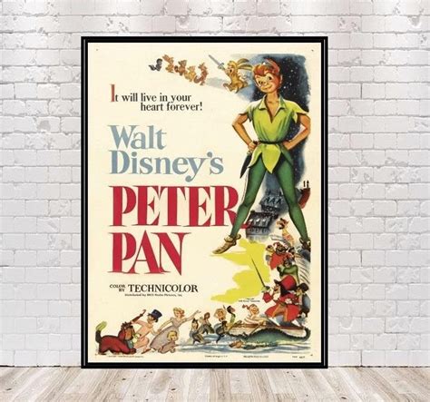 Peter Pan Poster Disney Movie Poster Peter Pan Movie Poster Attraction Posters Vintage Disney ...