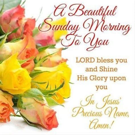 A beautiful Sunday morning to you. Lord bless you and shine his glory upon you. In Jesus prec ...