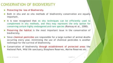 In situ and ex situ conservation