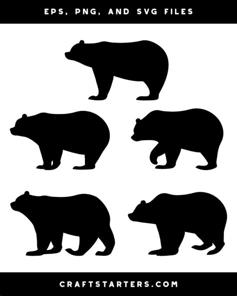 Bear Side View Silhouette Clip Art