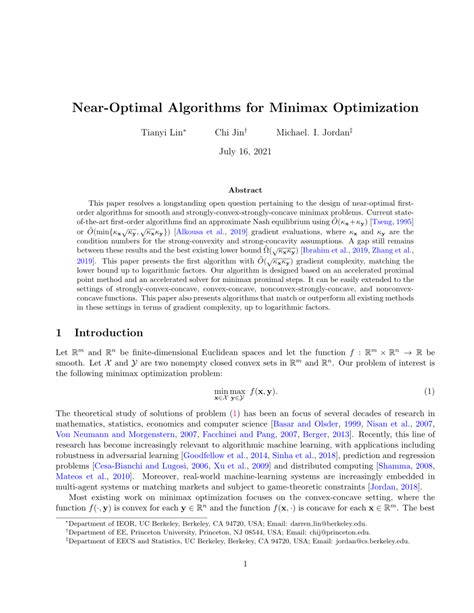 (PDF) Near-Optimal Algorithms for Minimax Optimization