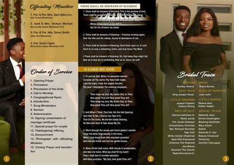 Trifold wedding program booklet design (back page) | Wedding program design, Wedding invitation ...