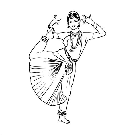 indian dance vector sketch 7315536 Vector Art at Vecteezy