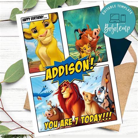 Disney Lion King Birthday Card DIY | Bobotemp