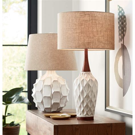 Rocco 30" High Mid-Century Modern White Ceramic Table Lamp - #9H565 ...