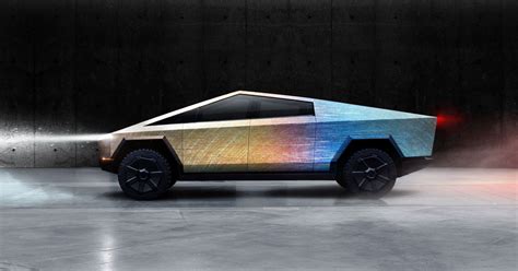 tesla cybertruck's steel body can be heated to spectrum of colors