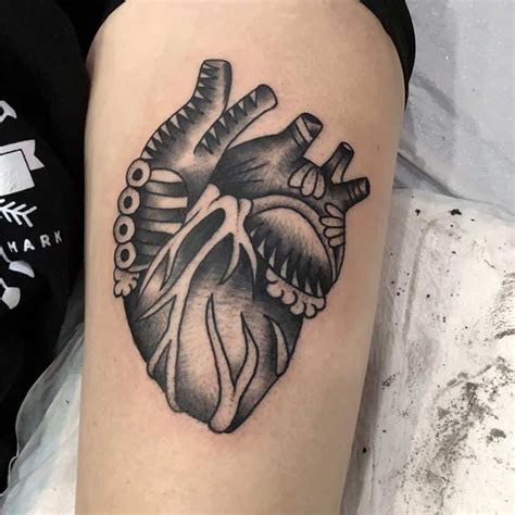 Black Human Heart Tattoo