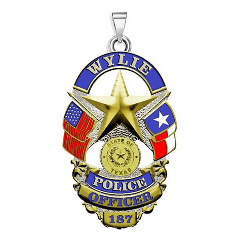 Personalized Wylie Texas Police Badge with Your Rank and Number - PG101673