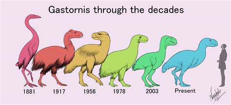 Gastornis through the decades by Sanciusart on DeviantArt