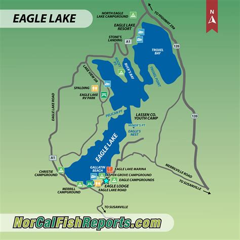 Eagle Lake - Susanville, CA - Fish Reports & Map