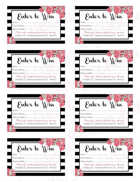 Printable Raffle ticket template Door prize entry form Enter | Etsy