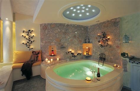 Santorini - Astarte suites | Jacuzzi with swarovski crystals on the ceiling | Indoor hot tub ...